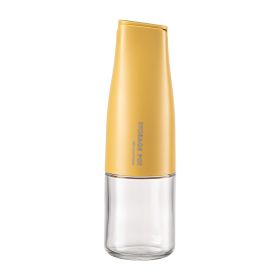 16.9oz/500ml Oil Bottle; Automatic Switch Oil Pot; Large Capacity Glass Oil Pot; Kitchen Soy Sauce Vinegar Bottle; No Oil Leakage; No Hanging Oil (Color: Yellow)