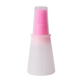 1pc 2.2oz Brand Silicone BBQ Oil Bottle Brush With Flat-Bottom Design; Perfect For Barbecue; Cooking And Baking - Heat-Resistant; Easy To Clean A (Color: Pink)
